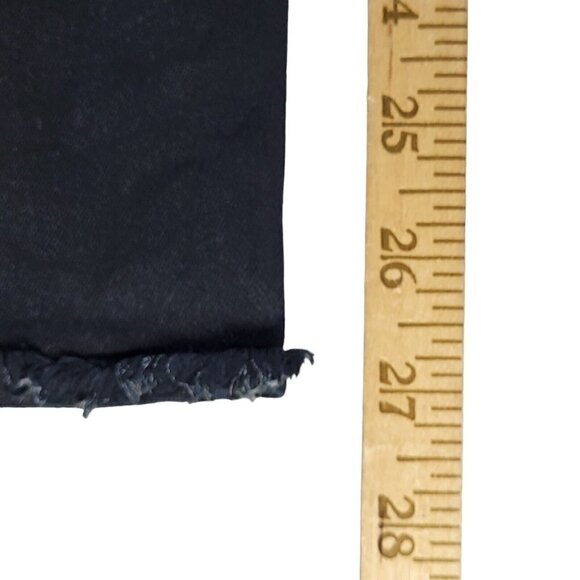 DL1961 Mara Jeans Size 24 25X27 Black Straight Ankle Frayed Hem Low Rise USA - Picture 14 of 16